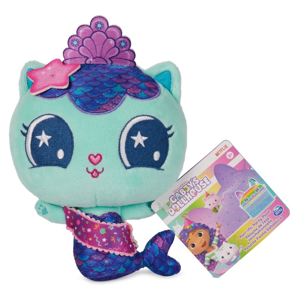 slide 1 of 6, Gabby's Dollhouse Celebration Series MerCat Purr-ific Party Plush, 1 ct