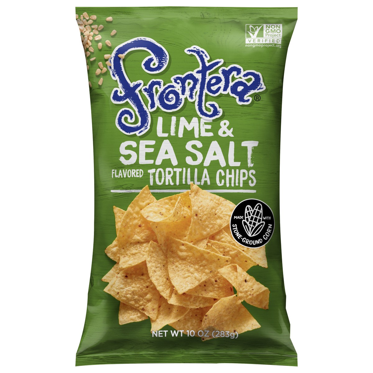 slide 1 of 3, Frontera Lime & Sea Salt Flavored Tortilla Chips 10 oz, 10 oz