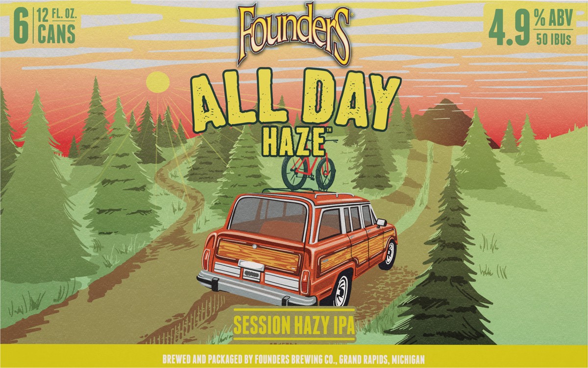 slide 9 of 9, Founders Brewing Co. Beer, Session Hazy IPA, All Day Haze, 6 ct; 12 oz