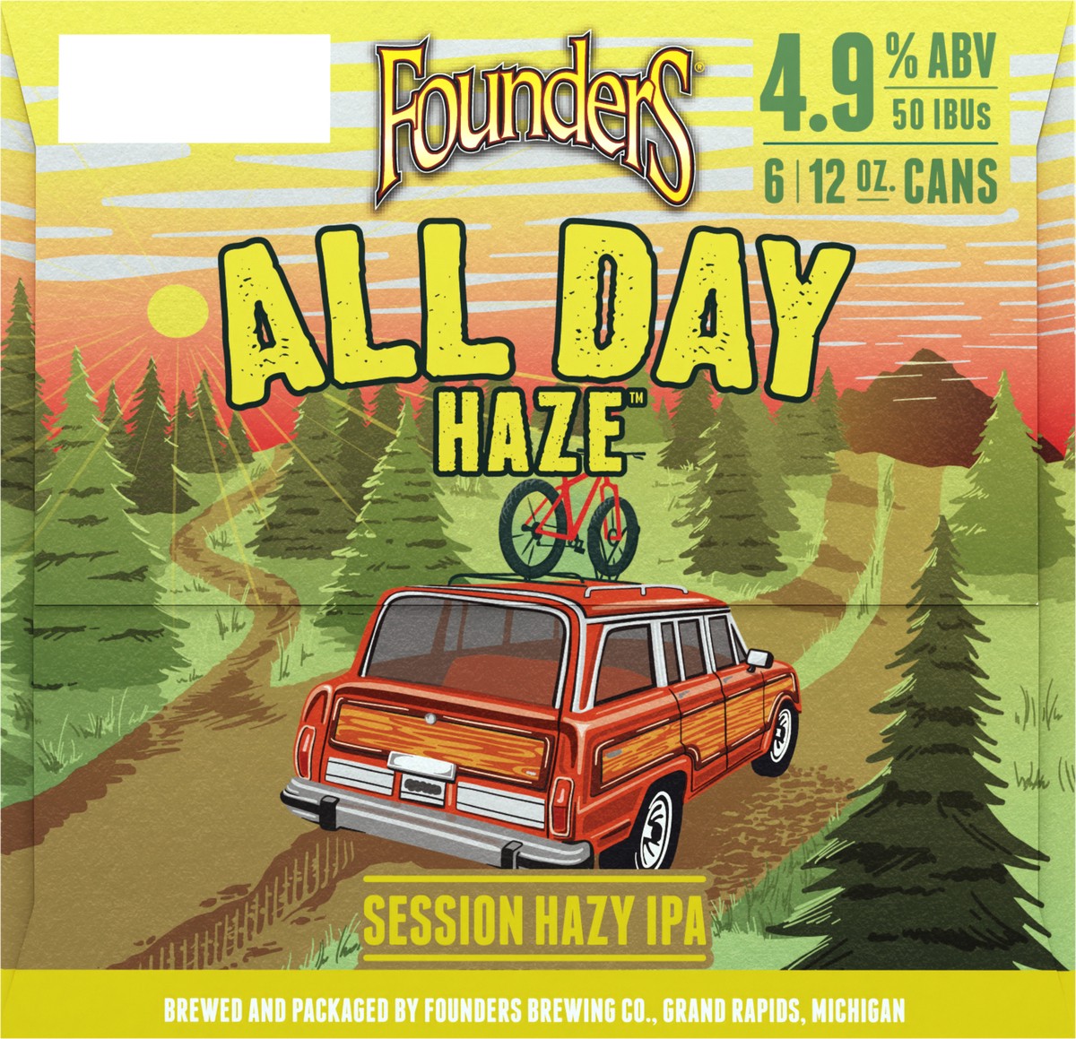 slide 5 of 9, Founders Brewing Co. Beer, Session Hazy IPA, All Day Haze, 6 ct; 12 oz