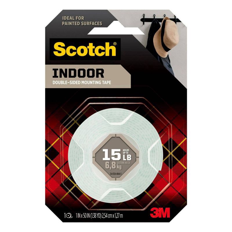 slide 1 of 81, Scotch 1" x 50" 1 Roll/Pack Indoor Double-Sided Mounting Tape, 50 in