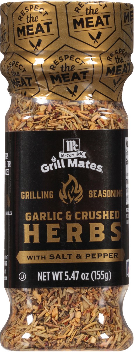 slide 4 of 7, McCormick Grill Mates Garlic & Crushed Herbs Seasoning, 5.47 oz, 5.47 oz