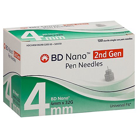 slide 1 of 1, Bd Pen Needl Nano 2nd Gen 32gx4mm - 100 CT, 100 ct