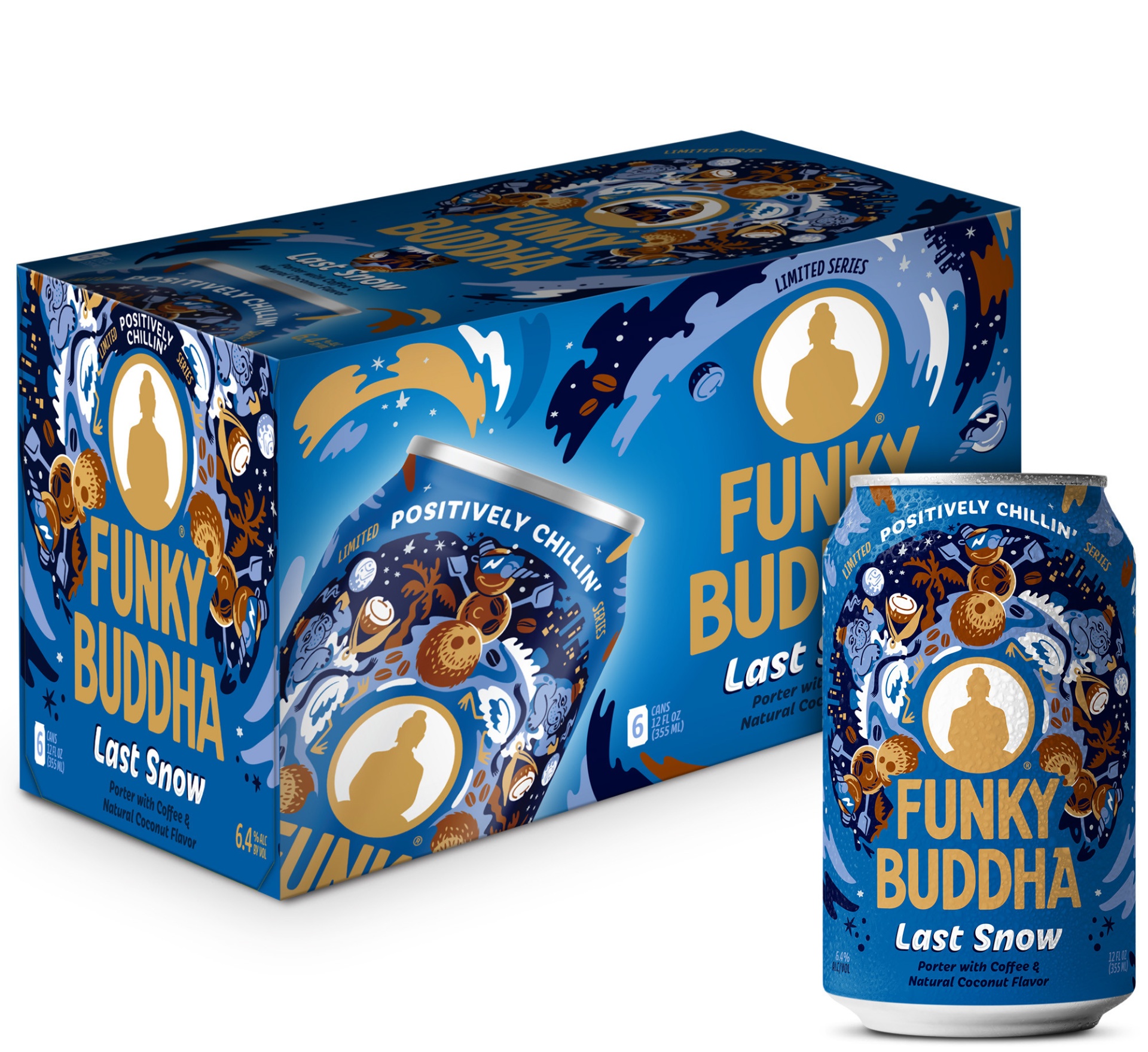 slide 1 of 1, Funky Buddha Last Snow Porter Craft Beer Cans, 12 oz