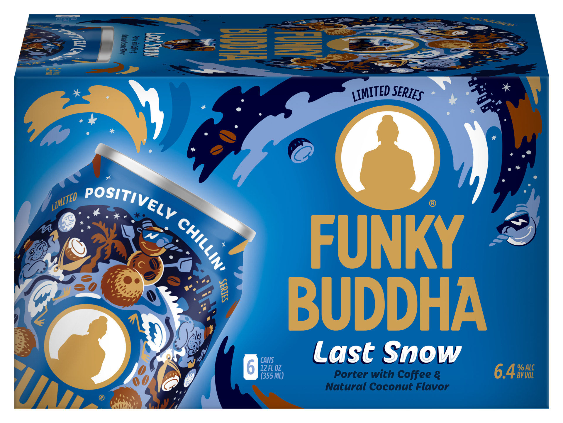 slide 1 of 2, Funky Buddha Last Snow Porter Craft Beer, 6 pk 12 fl oz Cans, 6.4% ABV, 12 oz