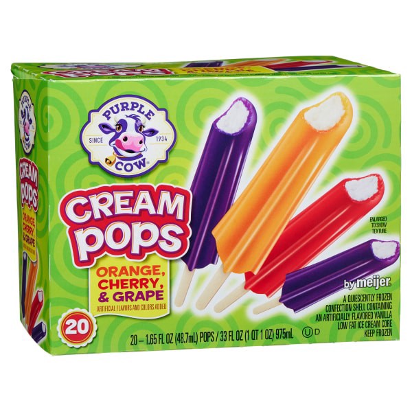 slide 28 of 29, Purple Cow Cherry, Orange & Grape Crème Pops - 20 ct, 20 ct