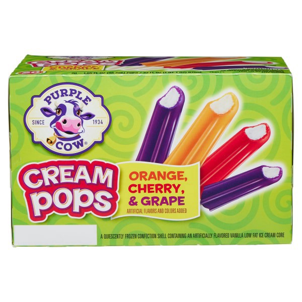 slide 28 of 29, Purple Cow Cherry, Orange & Grape Crème Pops, 20 ct