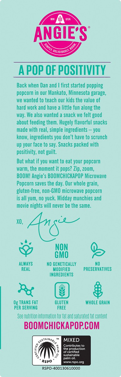 slide 5 of 7, BOOMCHICKAPOP Angie's BOOMCHICKAPOP Lightly Sweet Kettle Corn Microwave Popcorn, (4) 3.29 Fresh-Pop Bowls, 4 ct; 3.29 oz