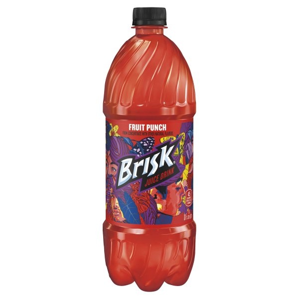 slide 1 of 3, Brisk Fruit Punch Juice Drink, 1 liter