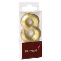 slide 4 of 9, Papyrus Birthday Candle Number 8, Metallic Gold (1-Count), 1 ct