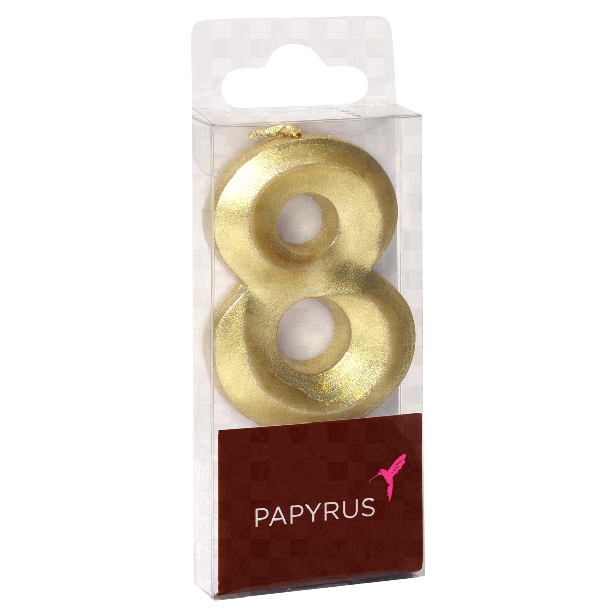 slide 9 of 9, Papyrus Birthday Candle Number 8, Metallic Gold (1-Count), 1 ct