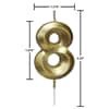 slide 7 of 9, Papyrus Birthday Candle Number 8, Metallic Gold (1-Count), 1 ct