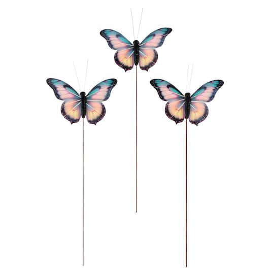 slide 1 of 2, Multicolor Feather Butterflies, 3ct. By Ashland, 3 ct