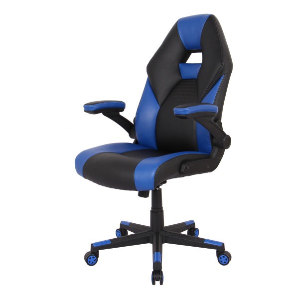 slide 7 of 8, Realspace Rs Gaming Rgx Faux Leather High-Back Gaming Chair, Black/Blue, 1 ct