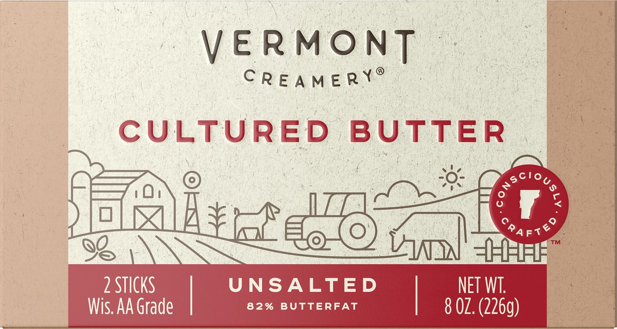 slide 11 of 11, Vermont Creamery Cultured Unsalted Butter 2 Sticks, 2 ct