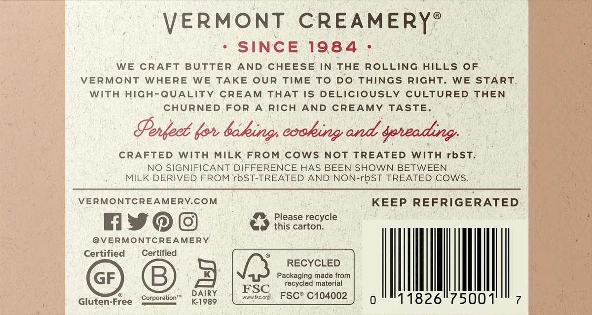 slide 9 of 11, Vermont Creamery Cultured Unsalted Butter 2 Sticks, 2 ct