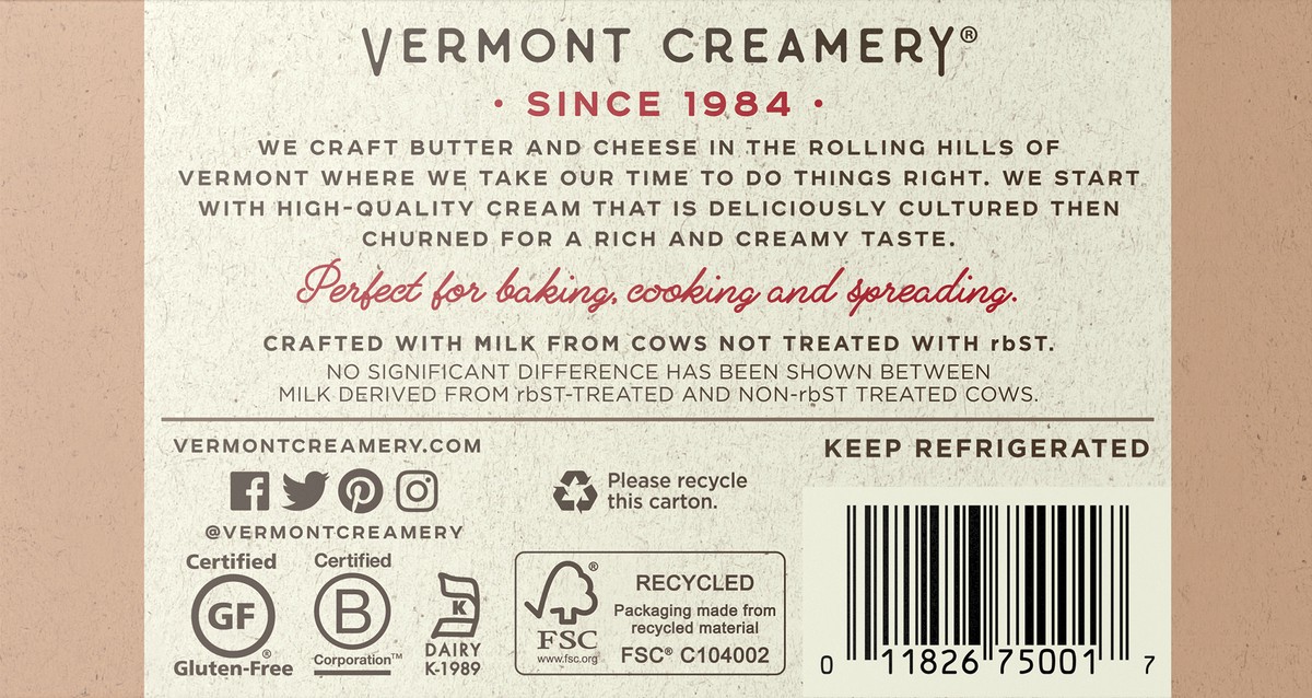 slide 10 of 11, Vermont Creamery Cultured Unsalted Butter 2 Sticks, 2 ct