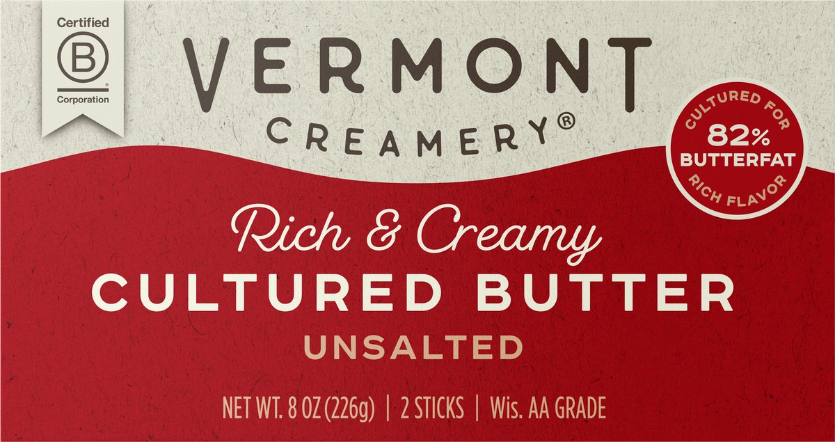 slide 1 of 11, Vermont Creamery Cultured Unsalted Butter 2 Sticks, 2 ct