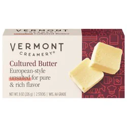 Vermont Creamery Cultured Unsalted Butter 2 Sticks - 2 ct