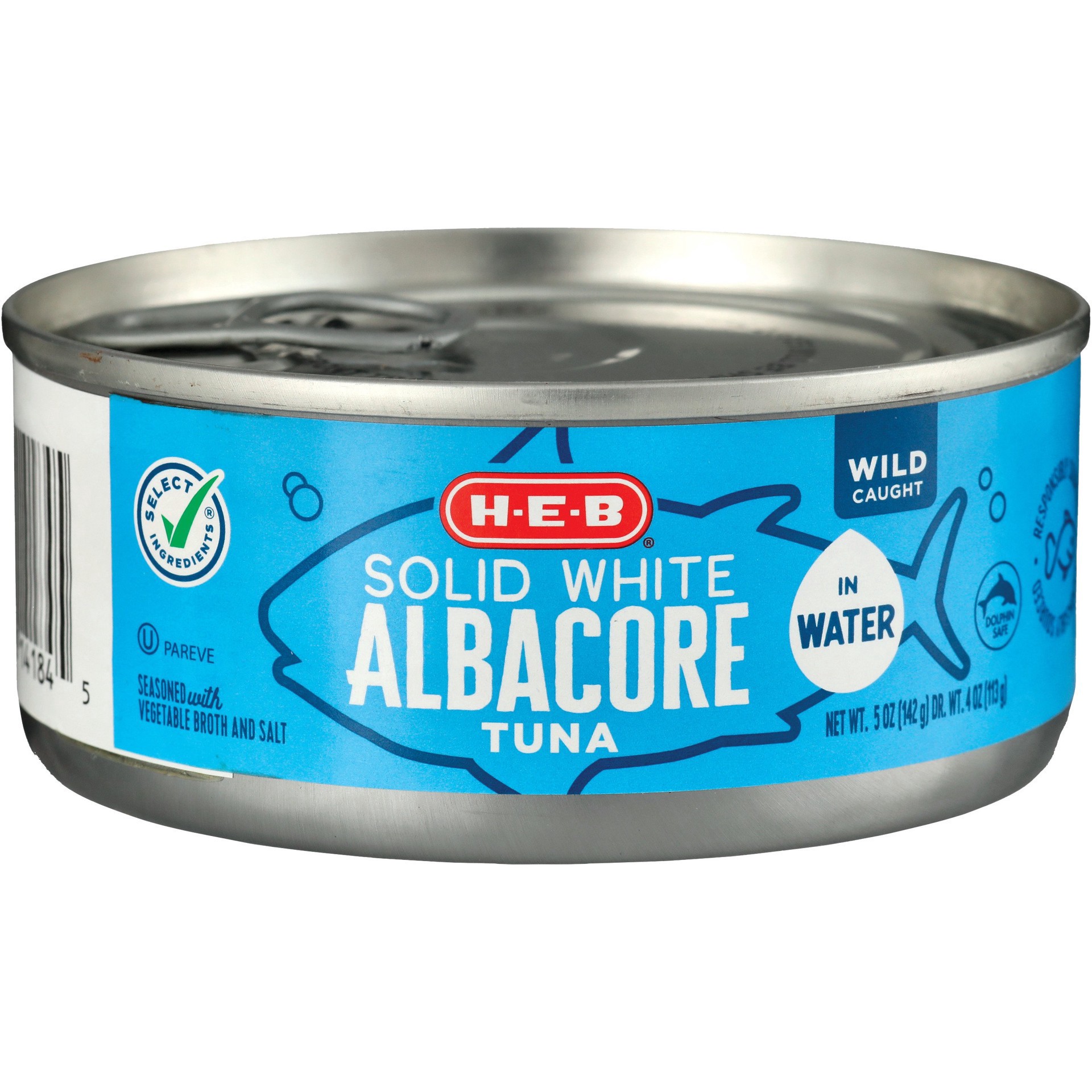 slide 1 of 1, H-E-B Solid White Albacore Tuna in Water, 5 oz