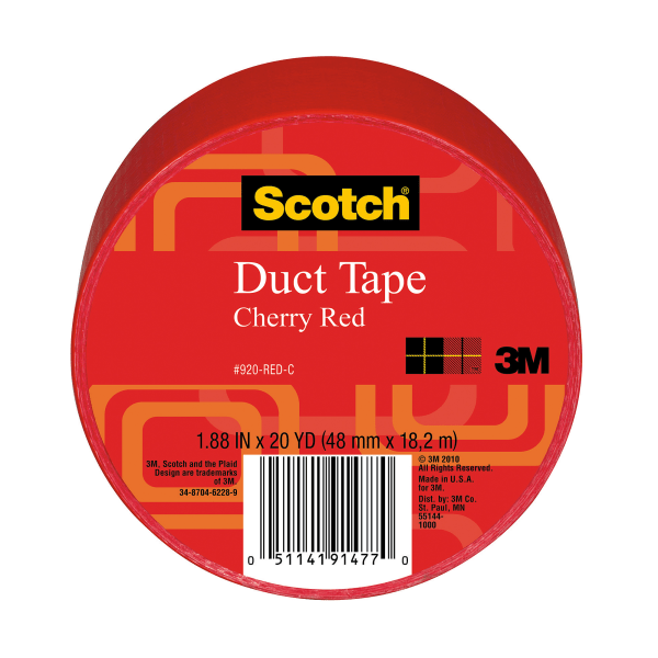 slide 1 of 1, 3M Scotch Red Duct Tape, 20 yd