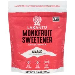 Lakanto Classic Monkfruit Sweetener White Sugar Replacement with Erythritol 8.29 oz