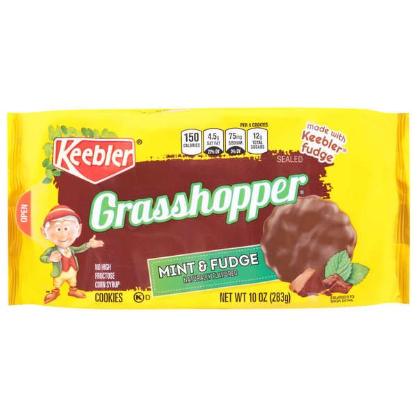 slide 1 of 1, Keebler Grasshopper Cookies Mint & Fudge, 10 oz