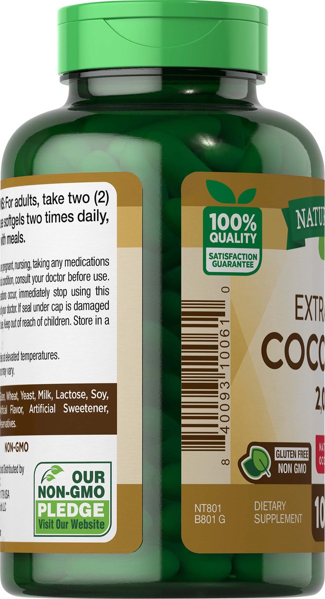 slide 2 of 5, Nature's Truth Extra Virgin Coconut Oil 2,000 mg, 100 ct