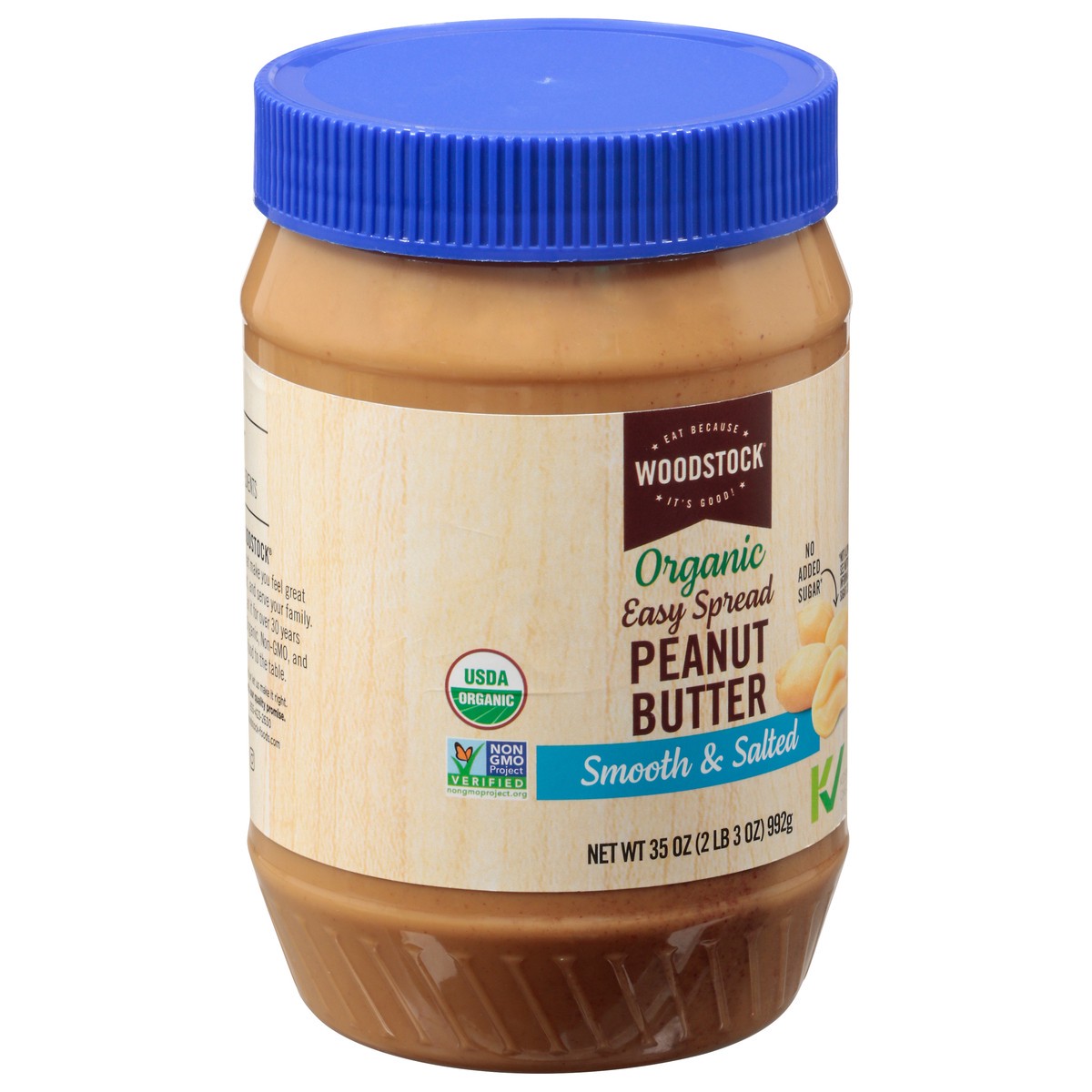 slide 6 of 9, Woodstock Easy Spread Organic Smooth & Salted Peanut Butter 35 oz, 35 oz