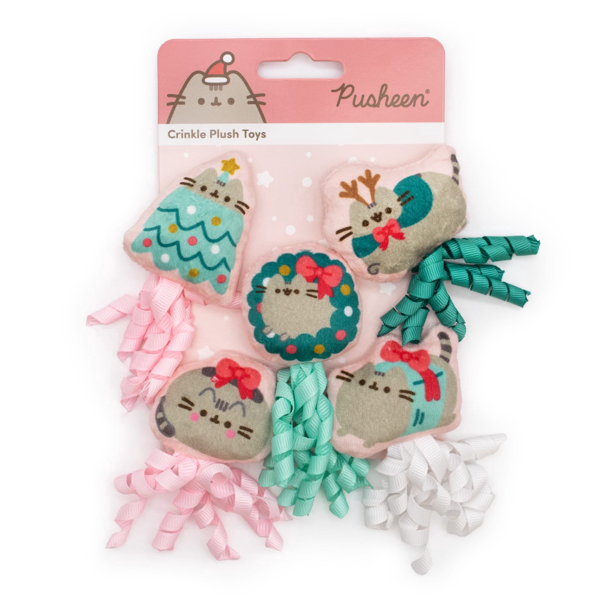 slide 1 of 1, Pusheen Presents Plush Crinkle Cat Toy, Small, Pack of 5, 1 ct