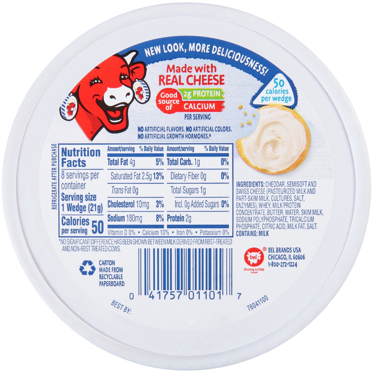 slide 4 of 5, Laughing Cow The Laughing Cow Original Creamy Swiss Spreadable Cheese Wedges - 5.4oz/8ct, 