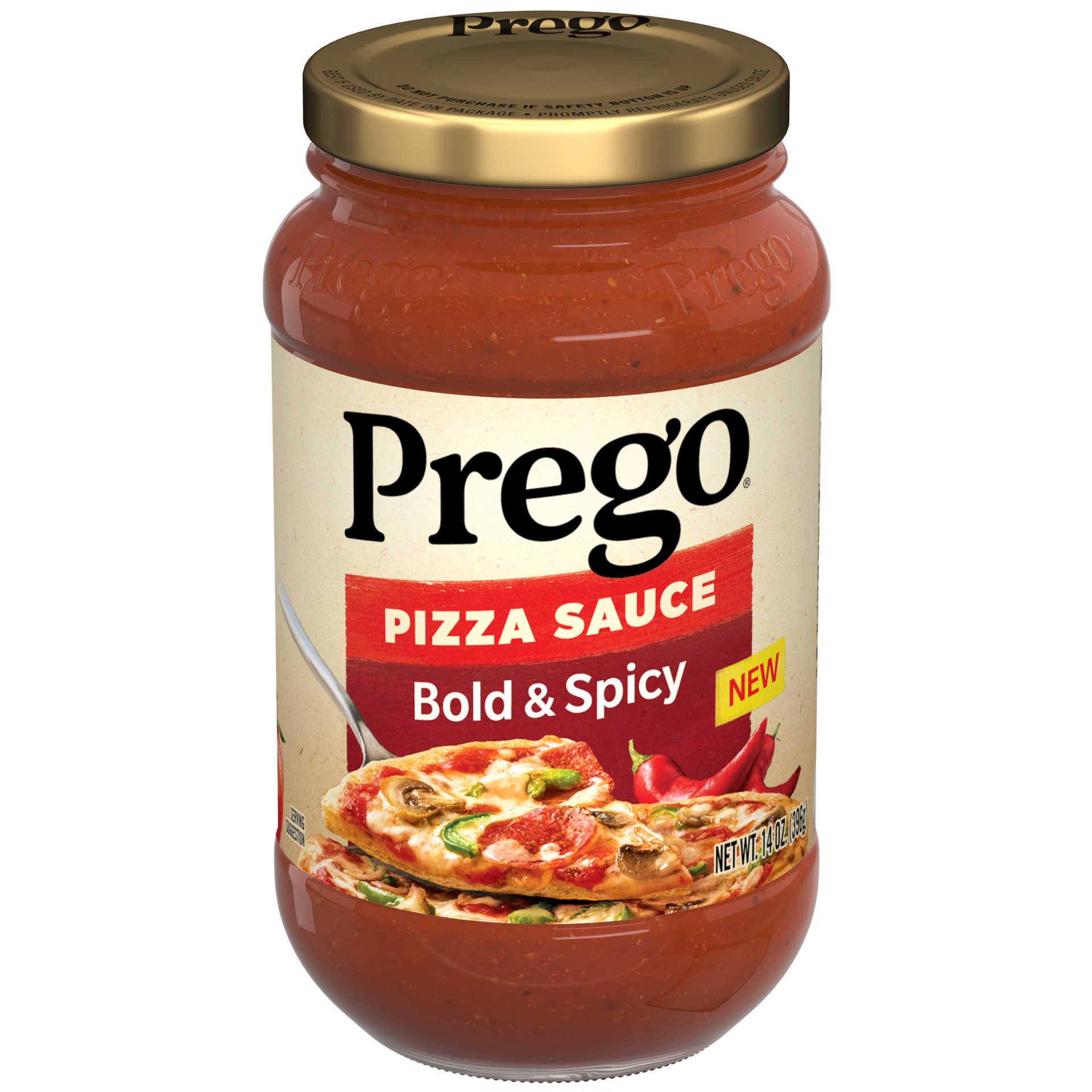 slide 1 of 1, Prego Bold and Spicy Pizza Sauce, 14 oz Jar, 14 oz