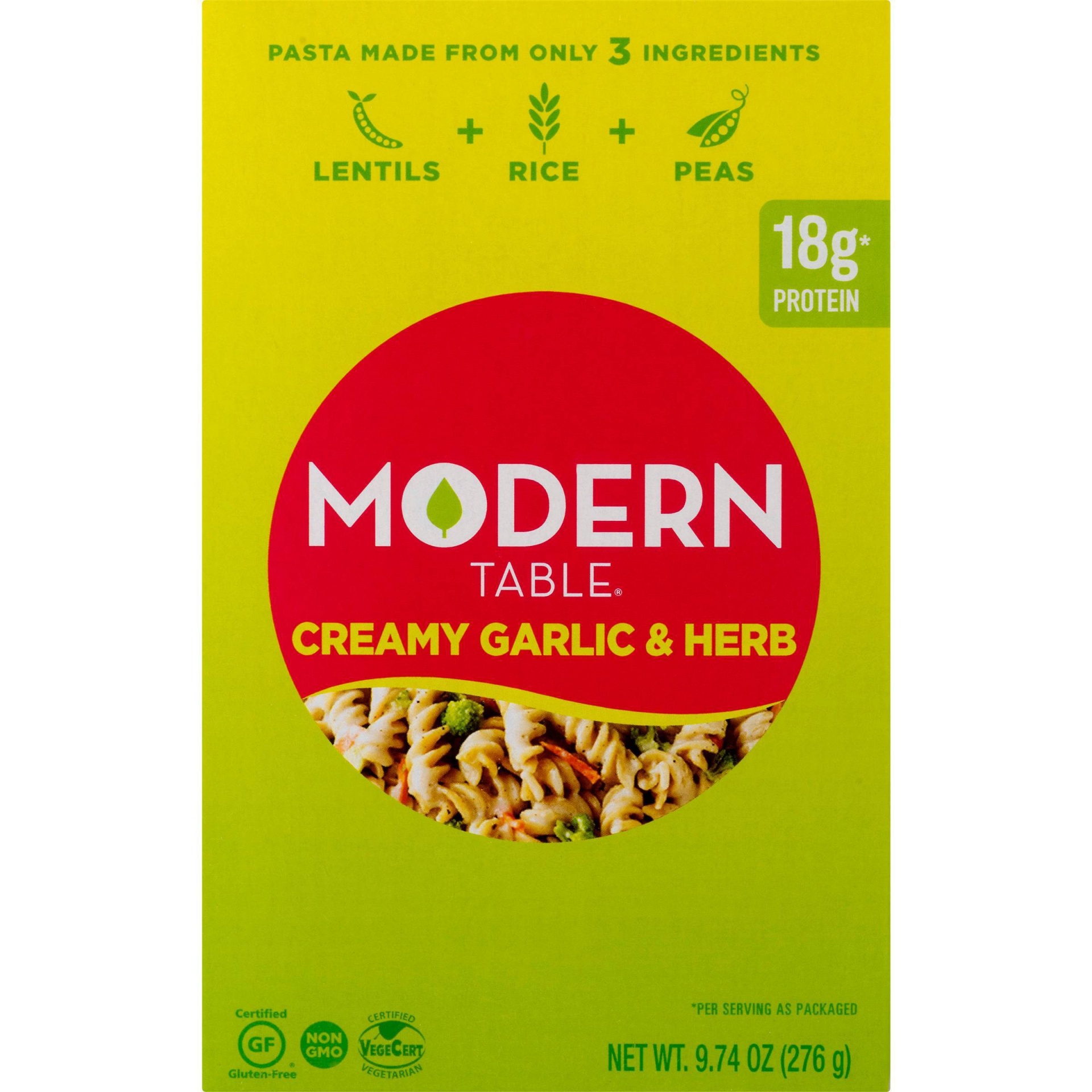 slide 1 of 2, Modern Table Creamy Garlic & Herb Lentil Pasta Meal Kit, 9.74 oz