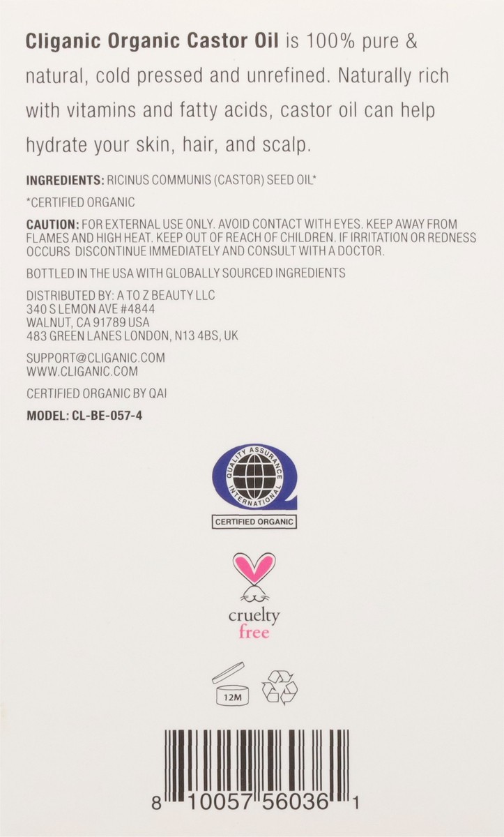 slide 8 of 11, Cliganic Oil Castor - 4 FZ, 4 fl oz