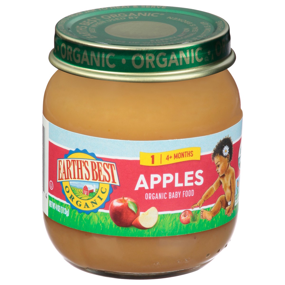 slide 5 of 12, Earth's Best Organic Apples Jar, 4 oz