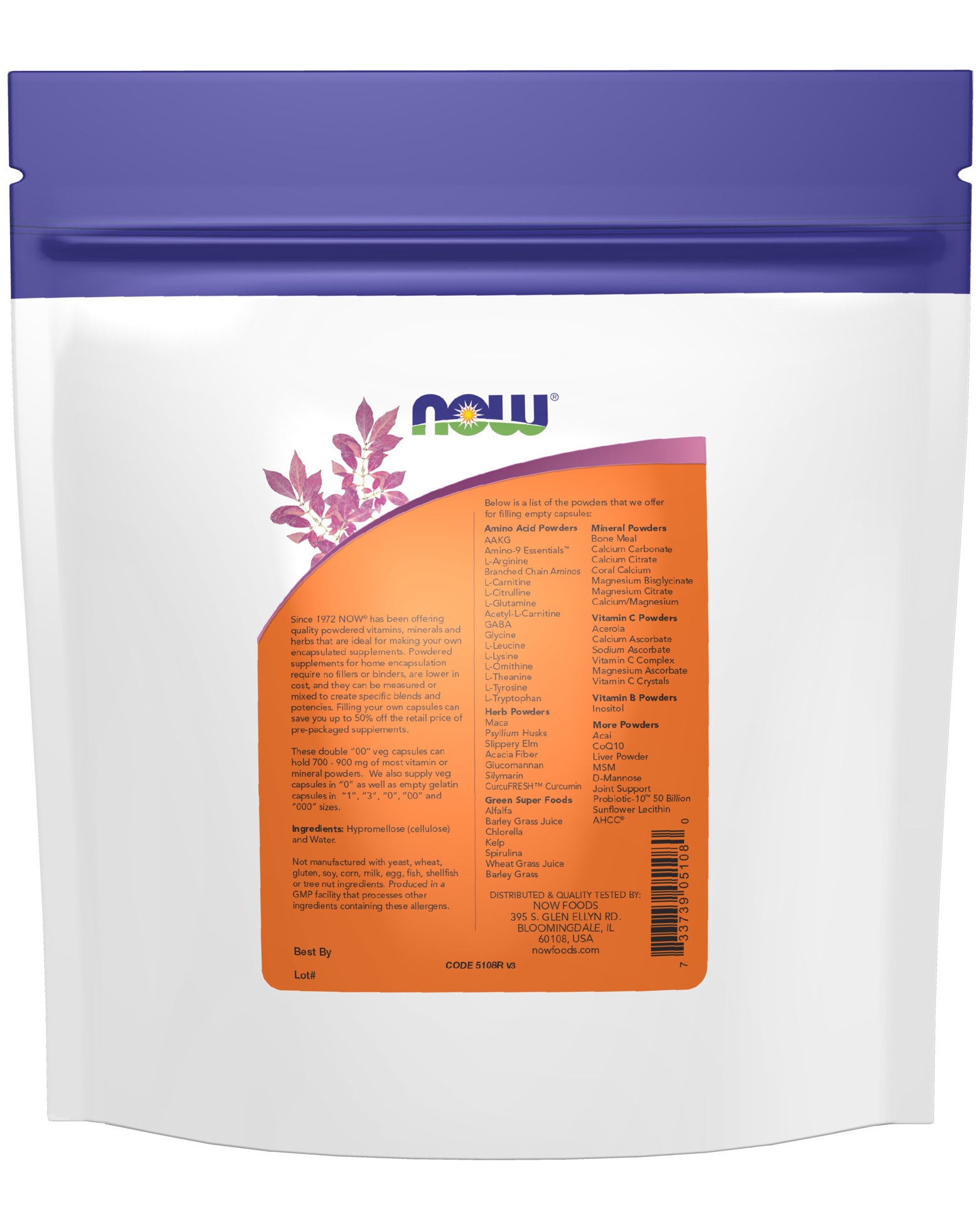 slide 2 of 3, NOW Empty Capsules, Vegetarian, Double 00" - 750 Veg Capsules", 3.21 oz