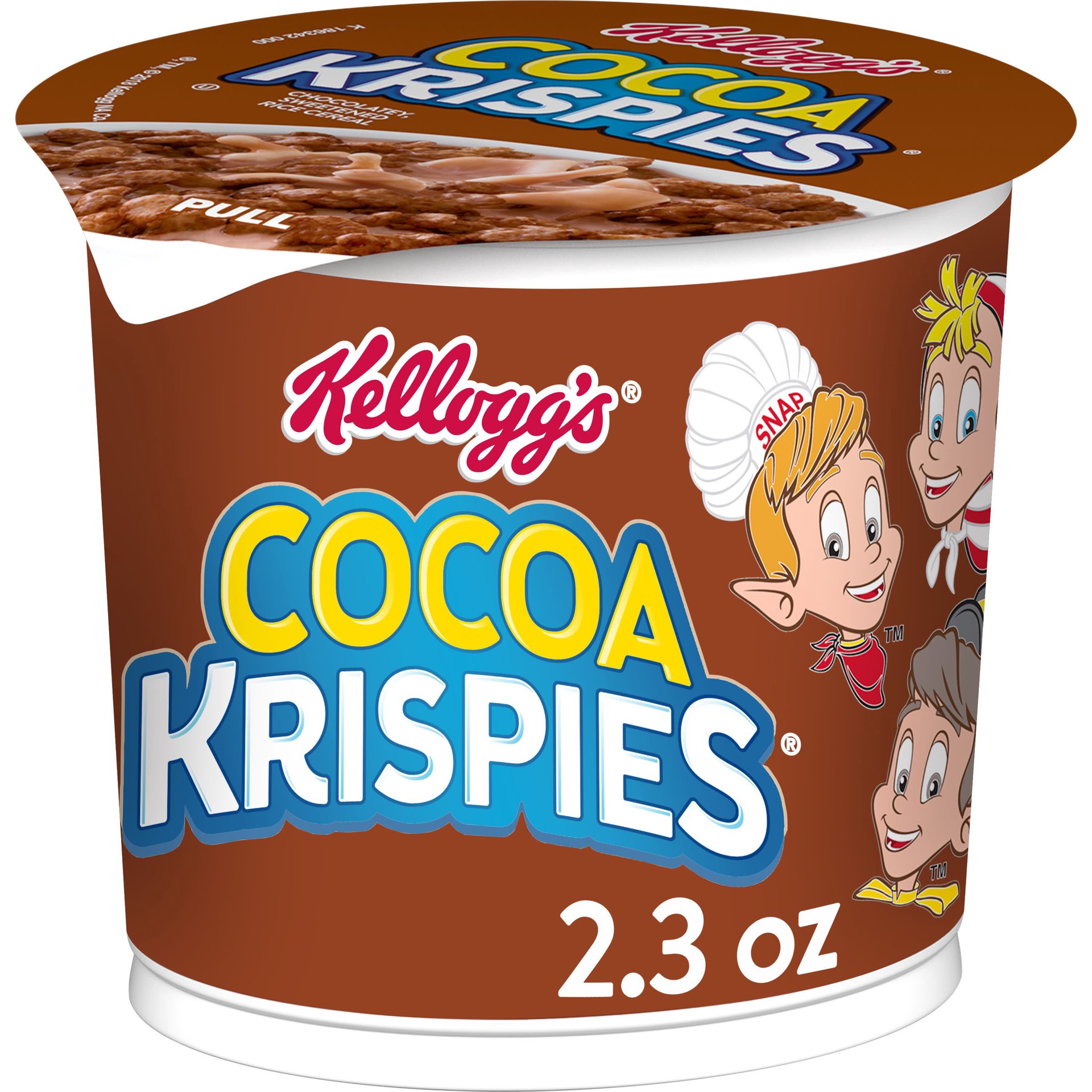 slide 1 of 7, Cocoa Krispies Breakfast Cereal Cup, Kids Snacks, Family Breakfast, Chocolatey Flavor, 2.3oz Cup, 1 Cup, 2.3 oz