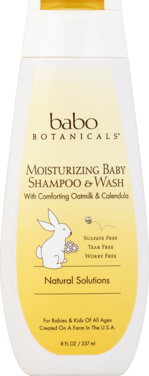 slide 2 of 2, babo Botanicals Baby Shampoo & Wash 8 oz, 8 oz