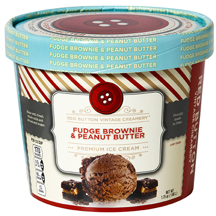 slide 1 of 1, Red Button Creamery Fudge Brownie Peanut, 56 oz