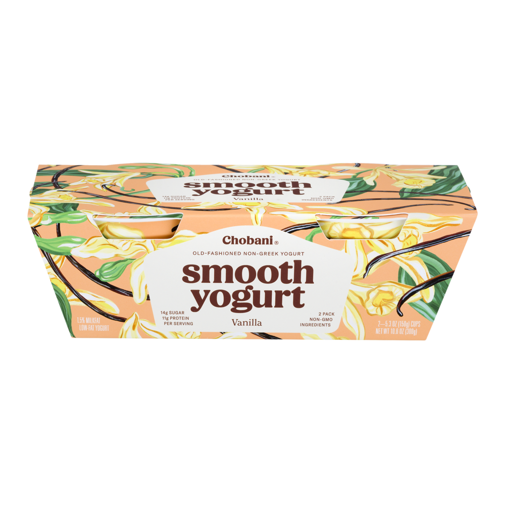 slide 1 of 1, Chobani Vanilla Smooth Yogurt, 2 ct; 5.3 oz