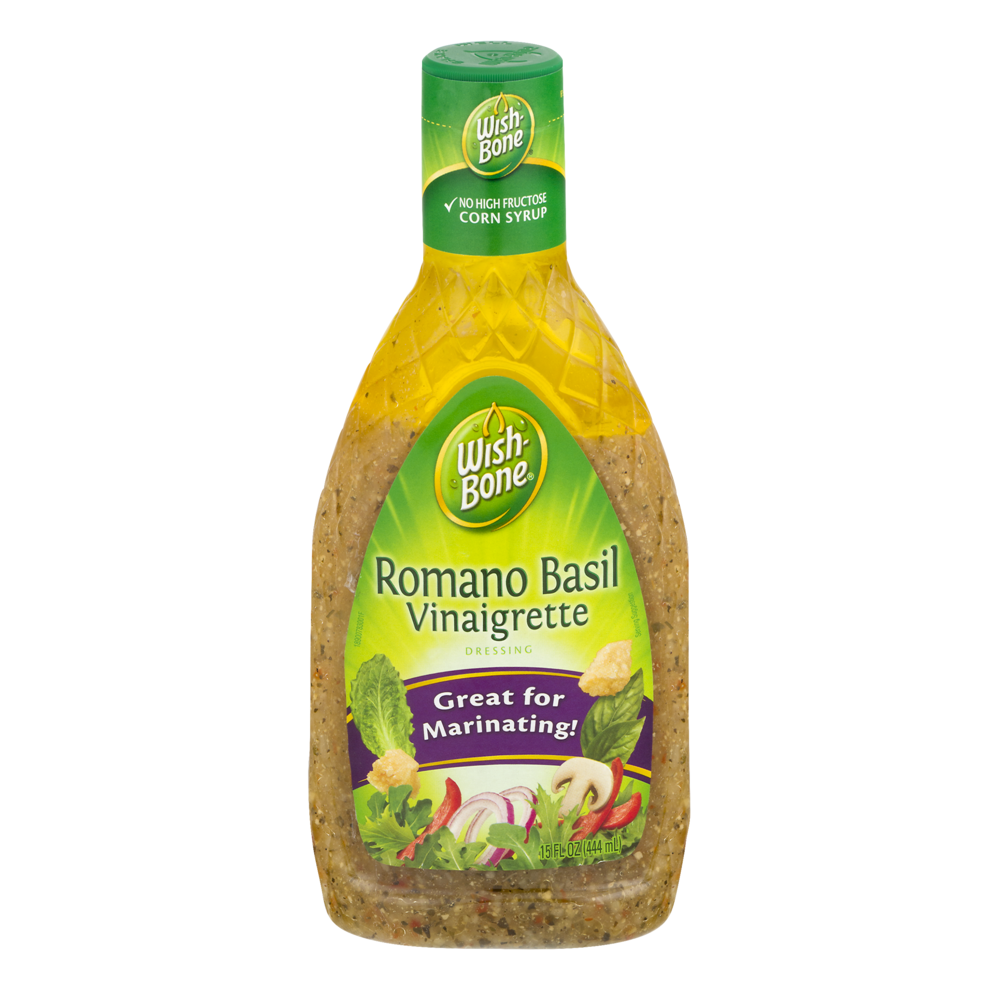 slide 1 of 2, Wish-Bone Romano Basil Vinaigrette Dressing, 15 oz