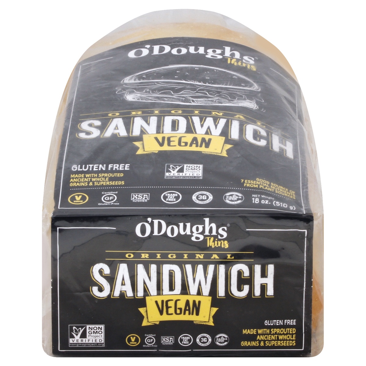 slide 1 of 10, O'Doughs Thins Vegan Original Sandwich Buns 6 ea, 6 ct
