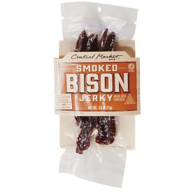 slide 1 of 1, Central Market Smoked Bison Jerky, 2.5 oz