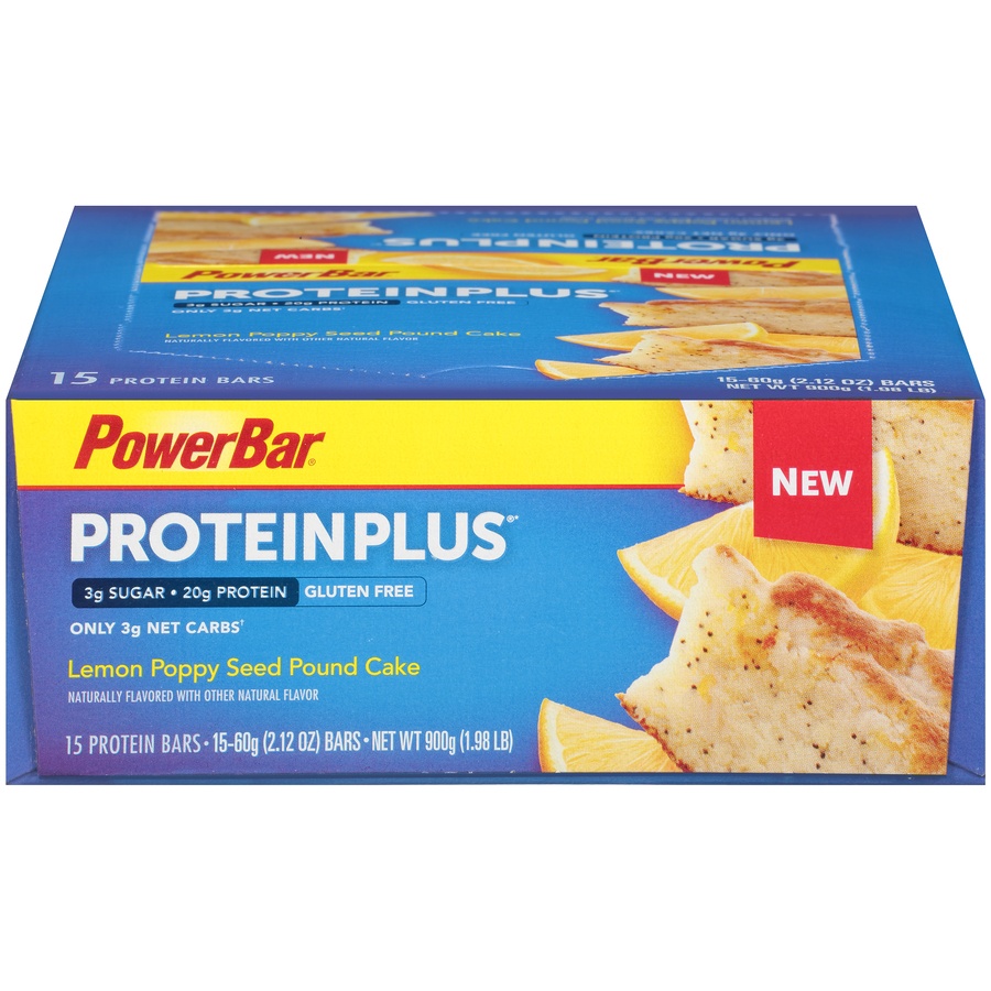 slide 1 of 1, PowerBar ProteinPlus Reduced Sugar Bar - Lemon Poppyseed, 15 ct; 20 gram