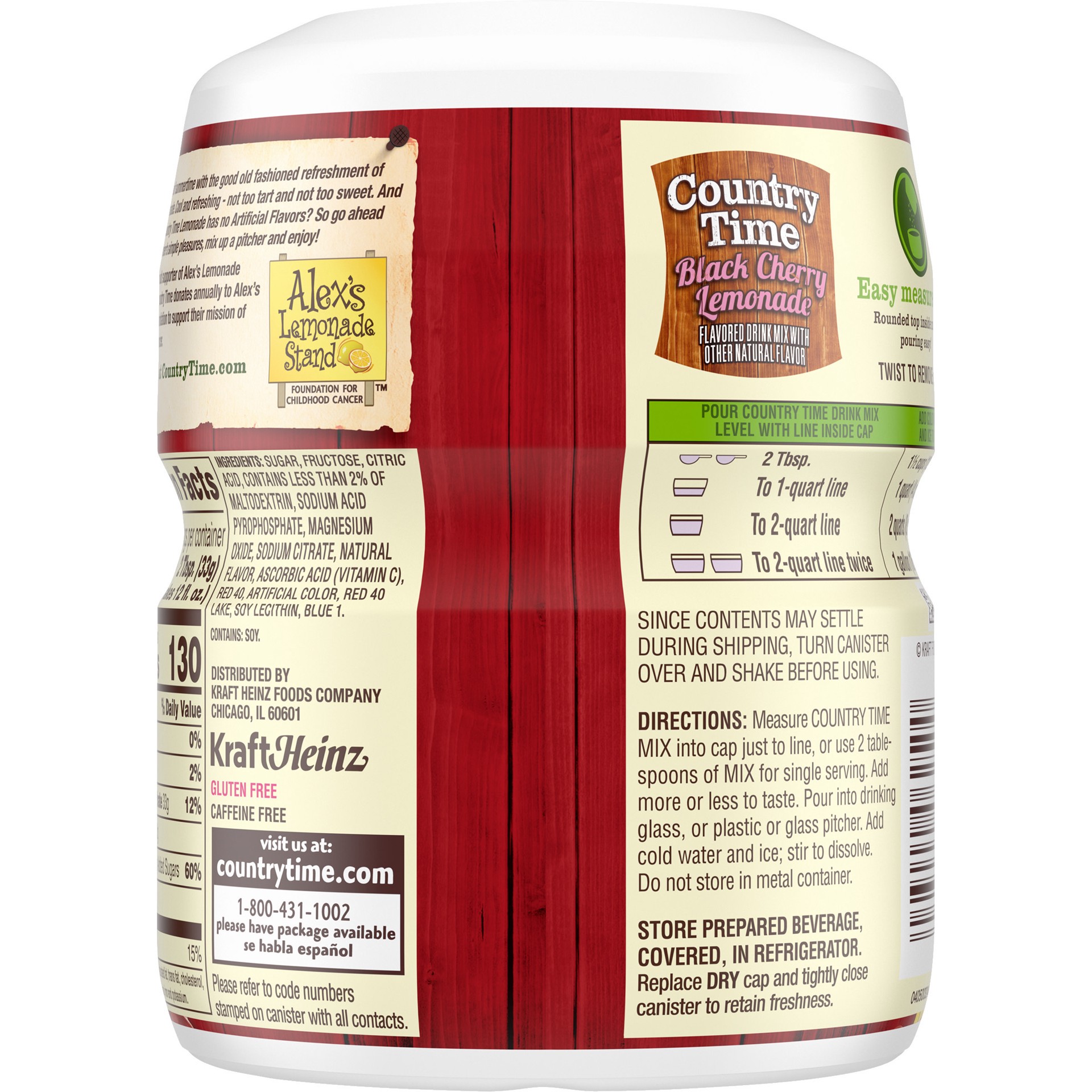 slide 5 of 5, Country Time Black Cherry Lemonade Naturally Flavored Powdered Drink Mix, 18.3 oz Canister, 18.3 oz