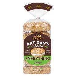 Old Tyme Artisan's Choice Everything Pre-Sliced Bagels - 6 ct