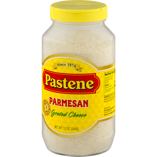 slide 3 of 8, Pastene Cheese Grated Parmesan, 12 oz