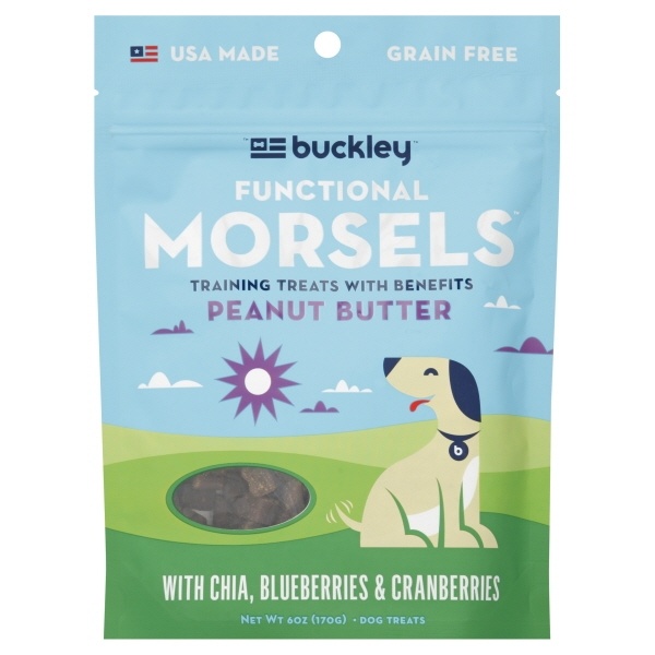 slide 1 of 1, Buckley Trainers Peanut Butter Dog Treats, 6 oz