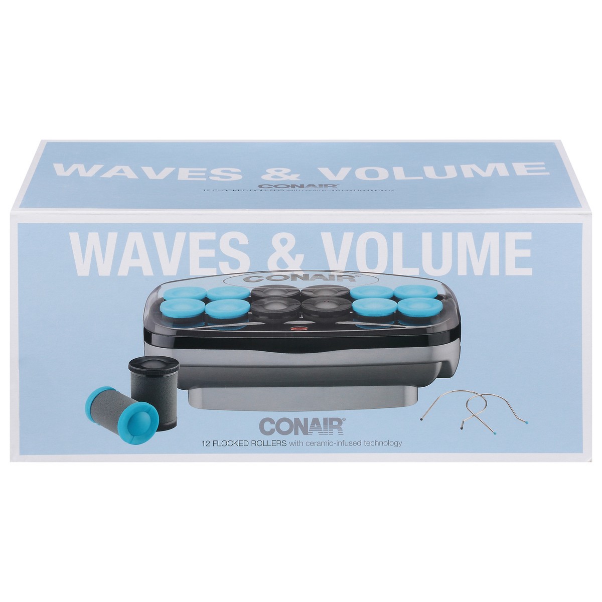 slide 1 of 9, Conair Flocked Waves & Volume Rollers 12 ea, 12 ct