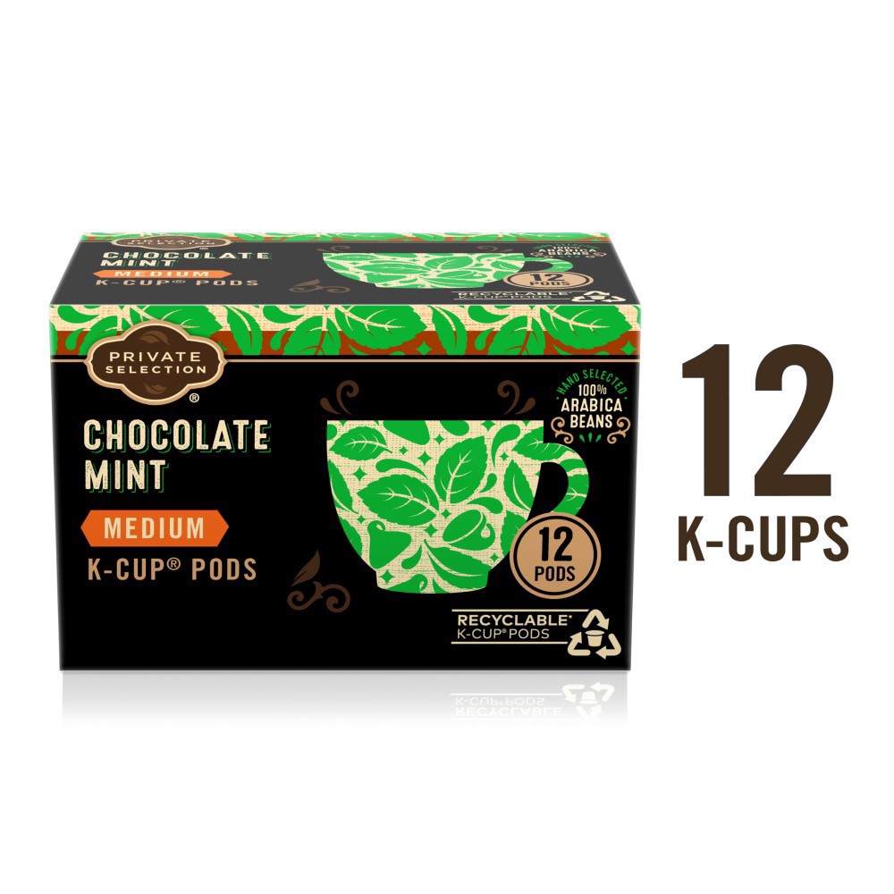 slide 3 of 6, Private Selection Chocolate Mint Medium Roast Coffee K-Cup Pods, 12 ct; 0.31 oz